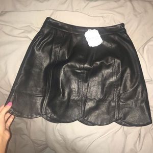 NWT Leather Scalloped Skirt